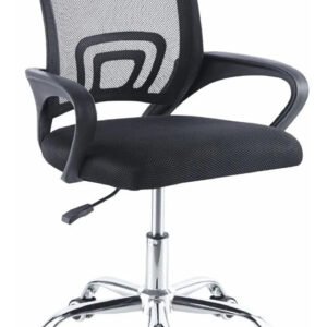 Cadeira De Escritório Giratória Com Altura Ajustável Begônia Preto Borracha Poliéster/mesh