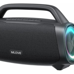 Caixa Som Bluetooth Mlove E10k Portátil Prova D’água Ipx7 Preto 127/220v