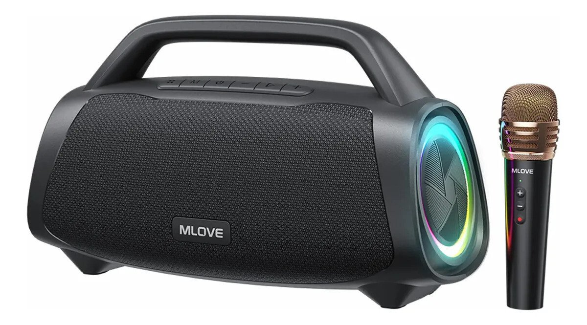 Caixa Som Bluetooth Mlove E10k Portátil Prova D'água Ipx7 Preto 127/220v Caixa Som Bluetooth Mlove E10k Portátil Prova D'água Ipx7 Preto 127/220v