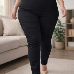 Calça Jeans Plus Size Feminina Skinny Com Lycra Cintura Alta