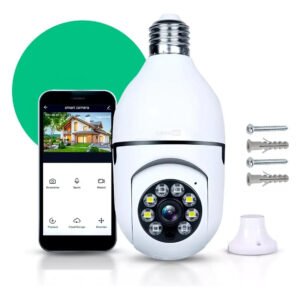 Câmera Lampada De Segurança Casenn Ip Wifi Com Visão Noturna Interna Externa App Yoosee Espiã 360º Cor Branco