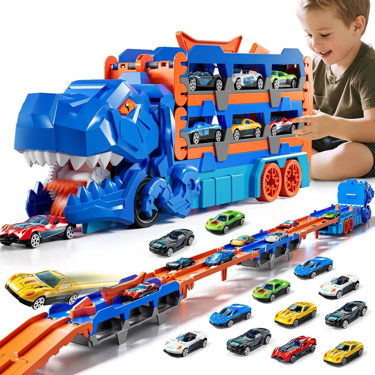 Caminhão Dinossauro Comendo Carros Brinquedo Com 6 Carros Caminhão Dinossauro Comendo Carros Brinquedo Com 6 Carros