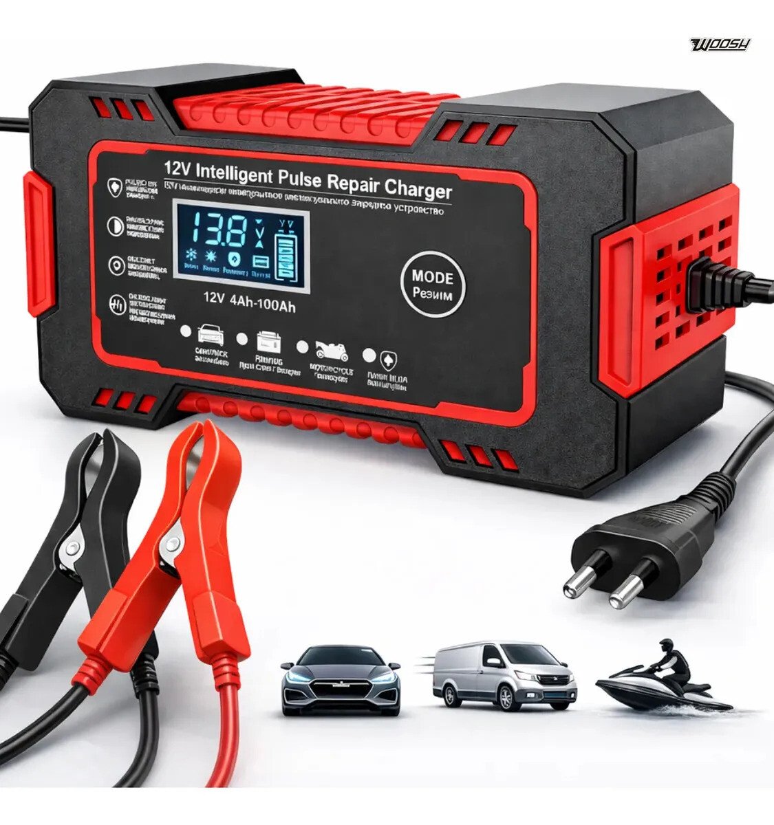 Carregador Inteligente De Bateria Automotiva 12v 6a Bivolt Recupera Baterias 4ah A 100ah Todos Veículos Moto Carro Caminhão Barco Carregador Inteligente De Bateria Automotiva 12v 6a Bivolt Recupera Baterias 4ah A 100ah Todos Veículos Moto Carro Caminhão Barco
