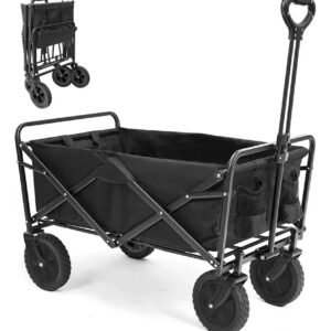 Carrinho Acampamento Dobrável Multifuncional 200kg Portátil Cor Preto