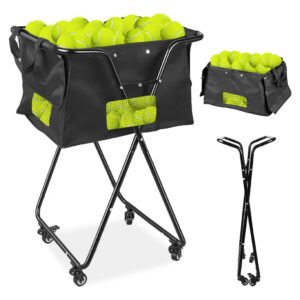 Cesto Para Bolas De Tennis Pickleball Com Rodas Removível