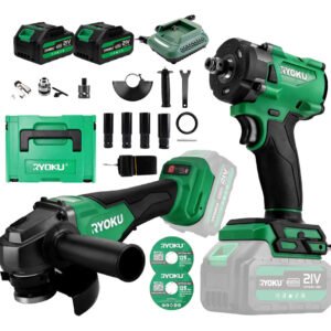 Chave De Impacto+ Esmerilhadeira Lixadeira Kit Brushless 21v