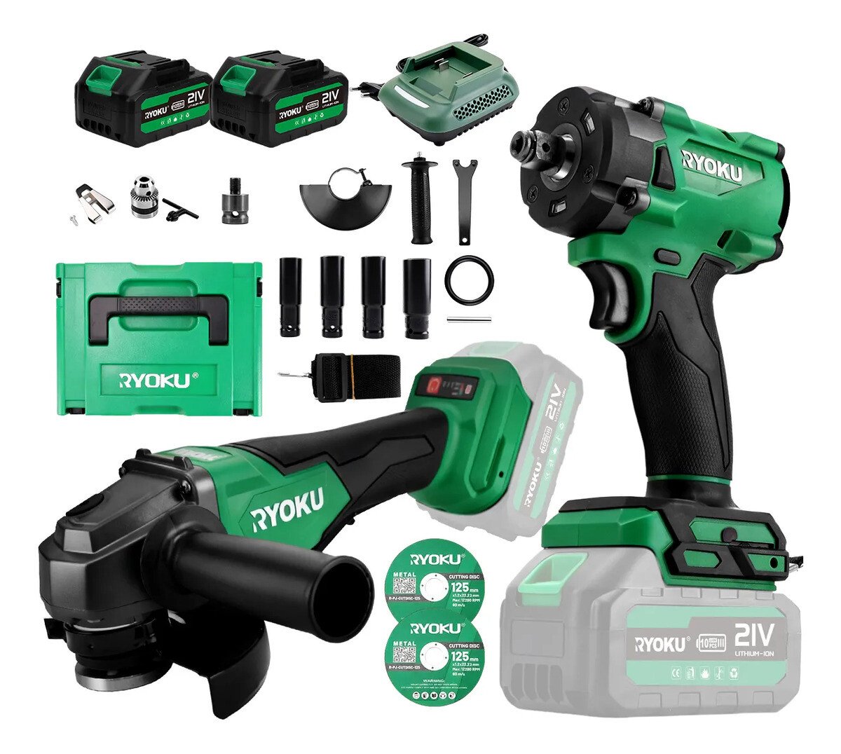 Chave De Impacto+ Esmerilhadeira Lixadeira Kit Brushless 21v Chave De Impacto+ Esmerilhadeira Lixadeira Kit Brushless 21v