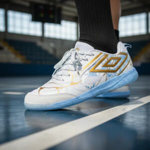 Chuteira Futsal Umbro Pro 5 Kintsugi Branco/azul Masculino
