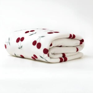 Cobertor Manta Flannel Soft King Queen Luxo Cerejas 2,20x2,40m