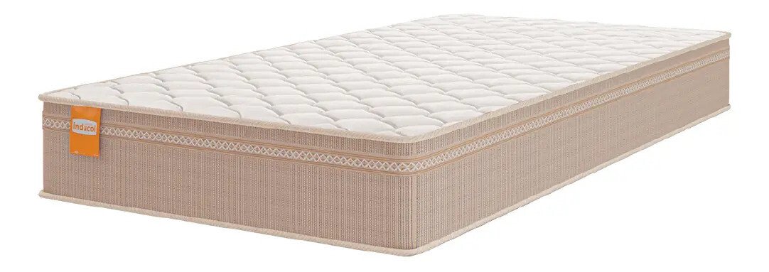 Colchão Solteiro Molas Qatar 88x188x22cm Bege/branco Inducol Cor Bege Colchão Solteiro Molas Qatar 88x188x22cm Bege/branco Inducol Cor Bege