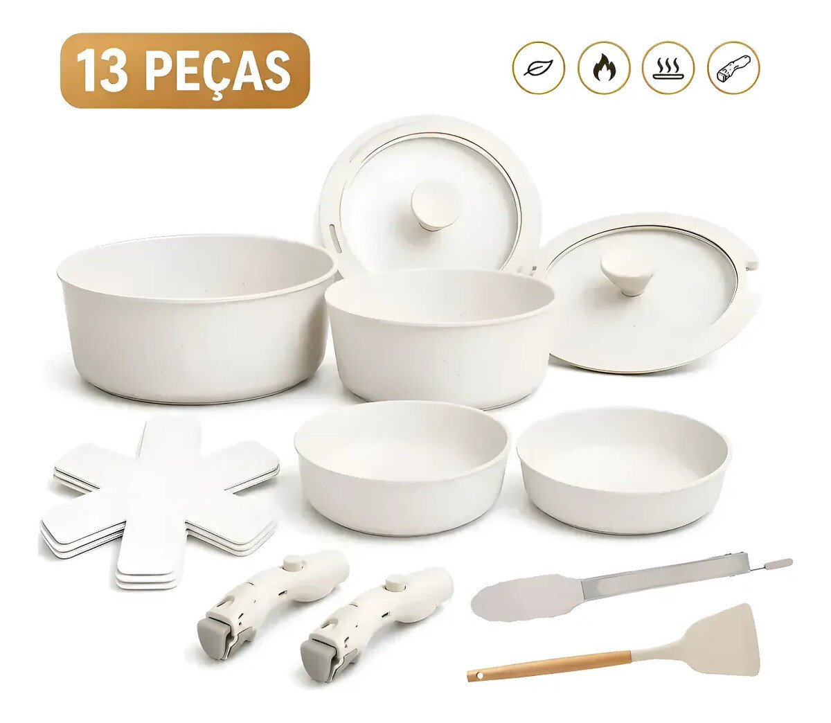 Conjunto Panelas Antiaderente 13 Peças Várias Cores Cozinha Conjunto Panelas Antiaderente 13 Peças Várias Cores Cozinha