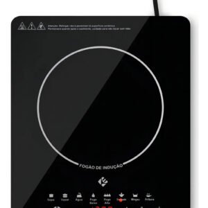Cooktop De Indução 1 Boca Preto Com Trava De Segurança Painel Touch Screen 127v