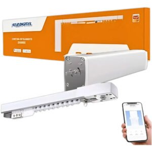 Cortina Inteligente Motorizada Zigbee Novadigital Zc-gm42 Automação Trilho Até 4.1m Compatível Com Alexa E Google Home Cor Branco 220v