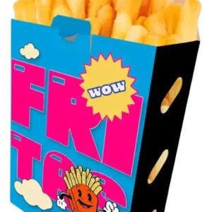 Embalagem para Batata Frita Delivery Cartucho Tasty Azul 100 unidades