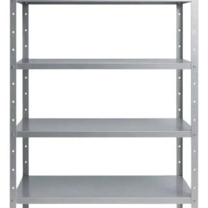 Estante De Aço Industrial Dmecom Com 6 Prateleiras, 190 Cm De Altura E 27 Cm De Profundidade Neutra