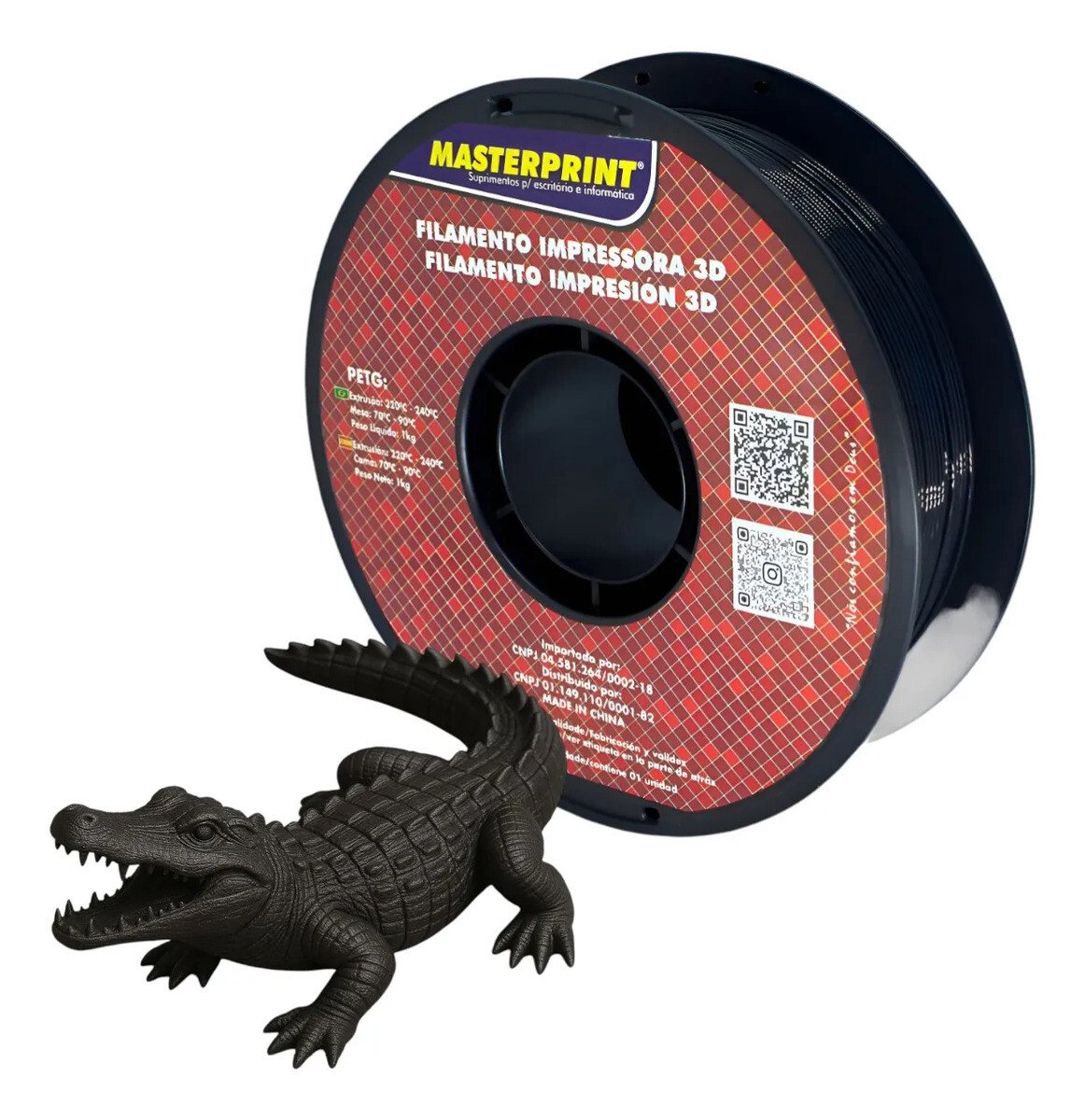 Filamento Impressora 3d Masterprint Petg 1.75mm 1kg Filamento Impressora 3d Masterprint Petg 1.75mm 1kg