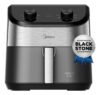 Fritadeira Air Fryer 5,5l Widemax Com Interior De Alumínio 1900w Midea Preto 127v