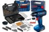 Furadeira Parafusadeira Sem Fio De 6mm Bosch Gsr 1000 Smart C/ Maleta + Jogo Kit Pontas Brocas 103 Peças Bosch Azul 127/220v