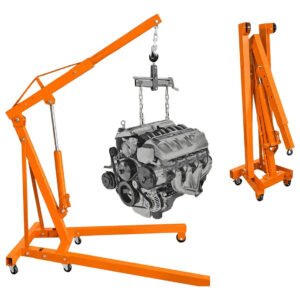 Guincho Hidráulico 1 Ton Dobrável Girafa Com Prolongador Rodas De Ferro 1 Tonelada 1000kg King Note Laranja