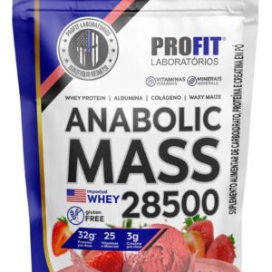 Hipercalórico Anabolic Mass 28500 3kg Profit Labs Sabor Morango