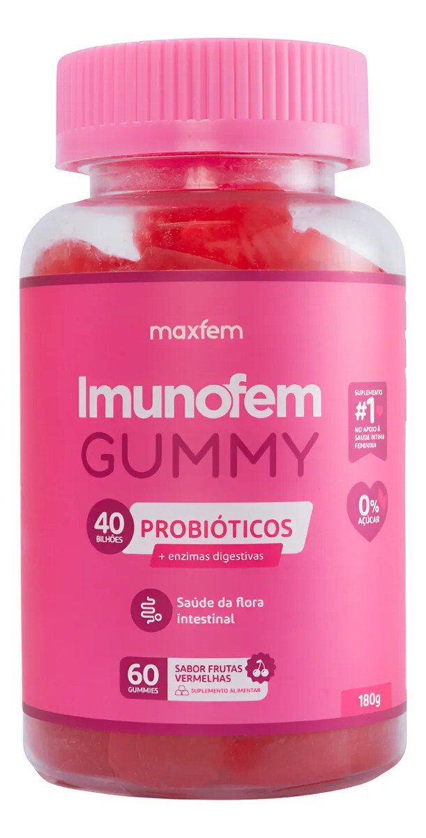 Imunofem Gummy Probiótico 40bi Feminino Ph Íntimo Saúdável Imunofem Gummy Probiótico 40bi Feminino Ph Íntimo Saúdável