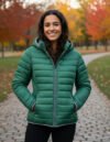 Jaqueta Feminina Alpelo Puff Nylon para Outono Inverno com Capuz