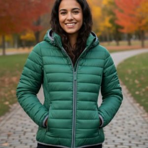 Jaqueta Feminina Alpelo Puff Nylon para Outono Inverno com Capuz