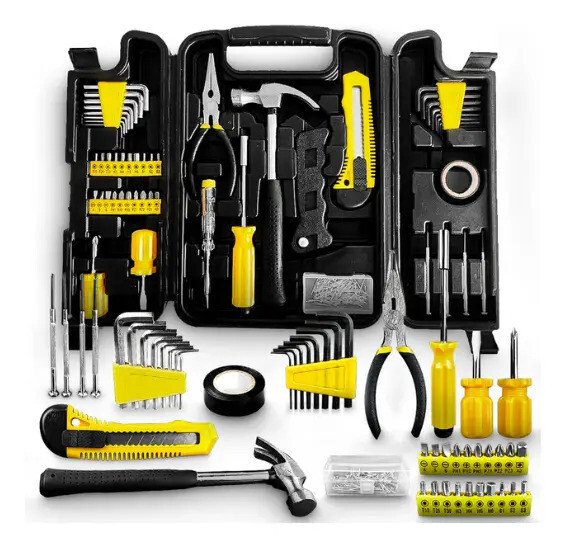 Jogo De Ferramentas 200 Peças Com Chaves De Precisão E Allen Kit Com Maleta Resistente - Titanium Platina Amarelo/preto Jogo De Ferramentas 200 Peças Com Chaves De Precisão E Allen Kit Com Maleta Resistente - Titanium Platina Amarelo/preto