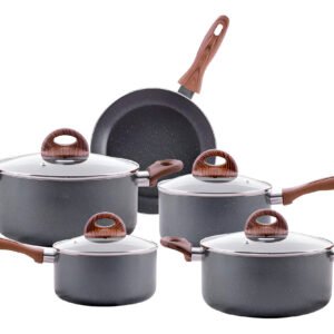 Jogo De Panelas Brinox Antiaderente Ceramic Indução 5 Peças Preto