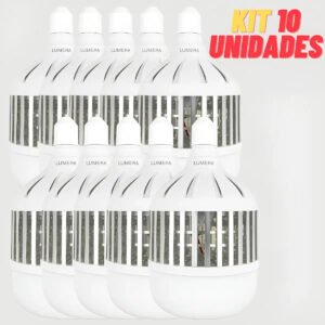 Kit 10 Lampadas Led Bulbo Hp 100w 6500k Branco Frio E27