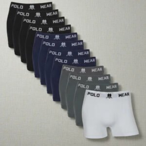 Kit 12 Cuecas Boxer Polo Wear Masculino Microfibra Sortida