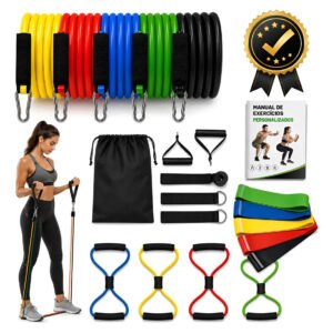 Kit 18 Itens Esportivos Para Exercicios Treino Casa Fitness