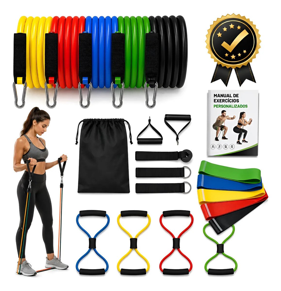Kit 18 Itens Esportivos Para Exercicios Treino Casa Fitness Kit 18 Itens Esportivos Para Exercicios Treino Casa Fitness