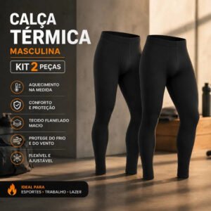 Kit 2 Calças Térmicas Masculinas Albanem Confortáveis Segunda Pele Slim