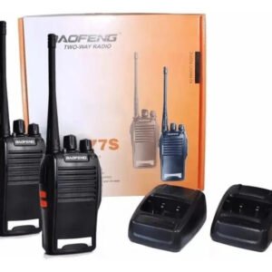 Kit 2 Rádio Comunicador Baofeng 777s 16 Canais Uhf/vhf Alcance 12km Preto