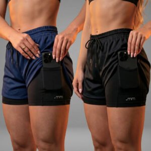 Kit 2 Short Duplo Compressão Fitness Bermuda Treino Feminino