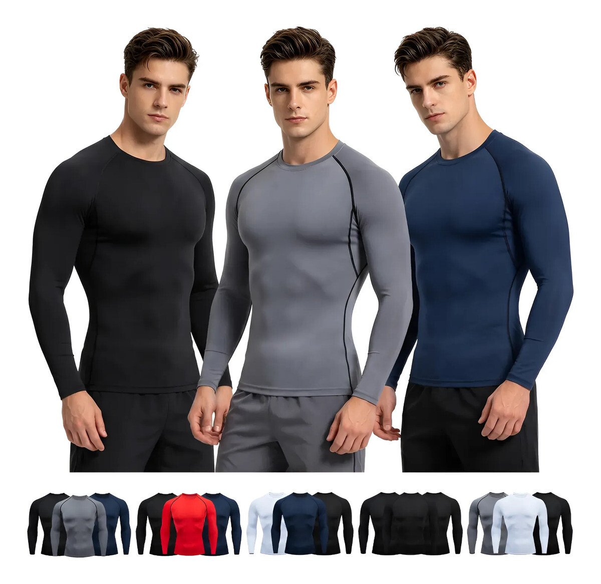 Kit 3 Camisetas Térmicas Masculina Térmica Proteção Solauv50 Kit 3 Camisetas Térmicas Masculina Térmica Proteção Solauv50