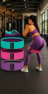 Kit 3 Faixas Elásticas De Resistência Hip Bands Para Exercícios Funcionais Academia Fisioterapia Iglesias Utilidades [lilás, Rosa-claro, Verde-claro]