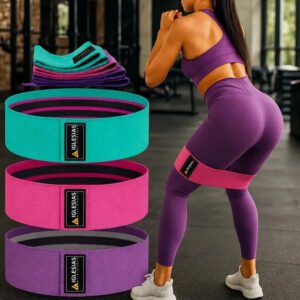 Kit 3 Faixas Elásticas De Resistência Hip Bands Para Exercícios Funcionais Academia Fisioterapia Iglesias Utilidades [lilás, Rosa-claro, Verde-claro]