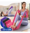 Kit 3 Faixas Elásticas Theraband Resistência Exercícios Fisioterapia Pilates Yoga Treino Funcional Musculação Academia Reabilitação Mini Band Látex Profissional Cores Velvet – Topsand Activewear