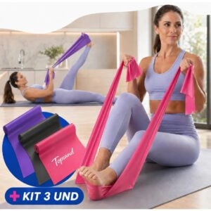 Kit 3 Faixas Elásticas Theraband Resistência Exercícios Fisioterapia Pilates Yoga Treino Funcional Musculação Academia Reabilitação Mini Band Látex Profissional Cores Velvet – Topsand Activewear