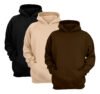 Kit 3 Moletom Canguru Com Capuz Liso Frio Unissex Com Bolso