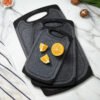 Kit 3 Tábuas de Corte Polietileno Pretas Antiderrapantes BPA Free