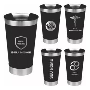 Kit 30 Copos Térmico Personalizado C/ Nome Logo Time E Tampa