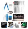 Kit 47 De Acessorios Ferramentas Completo Para Impressão 3d Manuais Orginal Novo Estilete Pinças Agulha Inox Agulhas De Limpeza De Bico Alicate Para Bambu Labs 0.2/0.25/0.3/0.35/0.4mm Acabamento Cinza