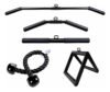 Kit 5 Barra Puxador Pulley Reto Curvo Costas Corda Triangulo