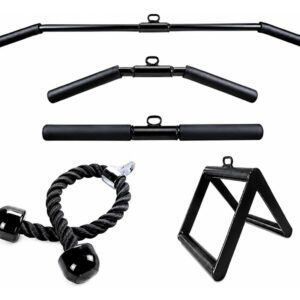 Kit 5 Barra Puxador Pulley Reto Curvo Costas Corda Triangulo