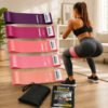 Kit 5 Faixas Elásticas Mini Band Super Band P/ Treino Exercícios Academia Funcional Fisioterapia Resistência Extensor Esporte Ginástica Pilates Cor Rosa + Manual De Treinos Topsand Activewear