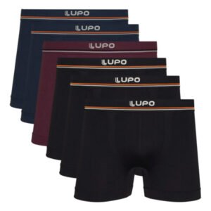 Kit 6 Cuecas Lupo Boxer Poliamida Sem Costura Box Masculina