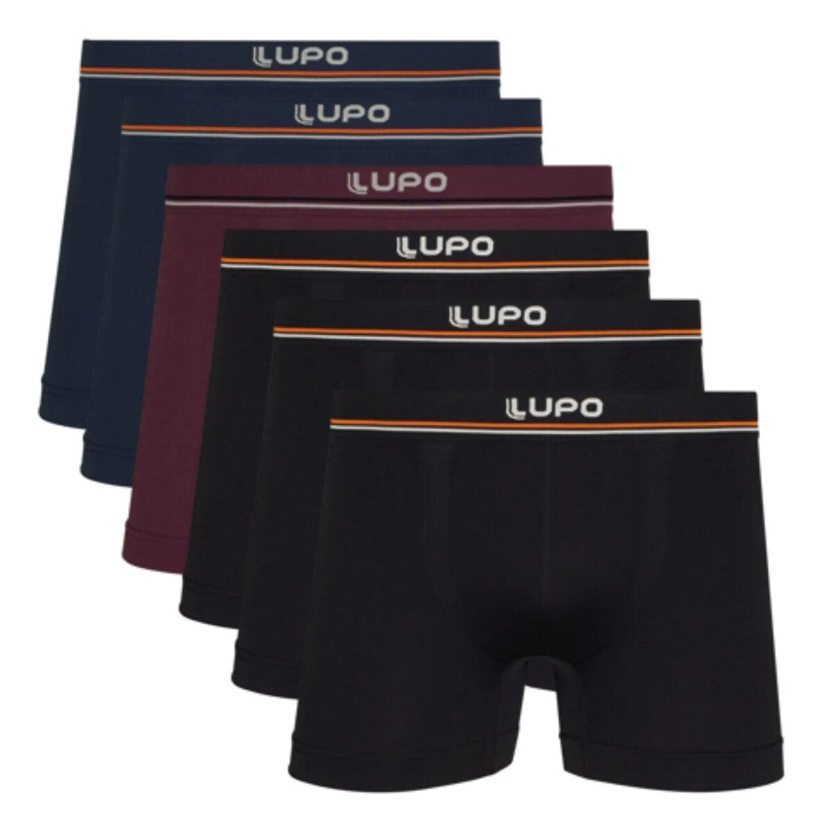 Kit 6 Cuecas Lupo Boxer Poliamida Sem Costura Box Masculina Kit 6 Cuecas Lupo Boxer Poliamida Sem Costura Box Masculina